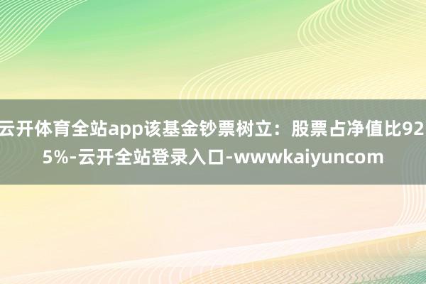 云开体育全站app该基金钞票树立：股票占净值比92.5%-云开全站登录入口-wwwkaiyuncom