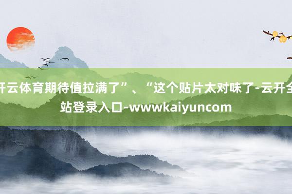 开云体育期待值拉满了”、“这个贴片太对味了-云开全站登录入口-wwwkaiyuncom