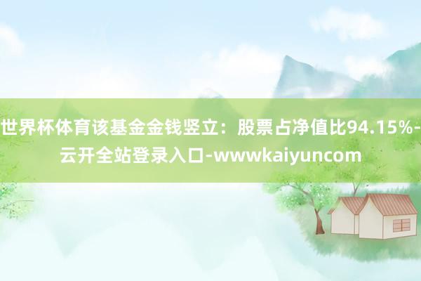 世界杯体育该基金金钱竖立：股票占净值比94.15%-云开全站登录入口-wwwkaiyuncom