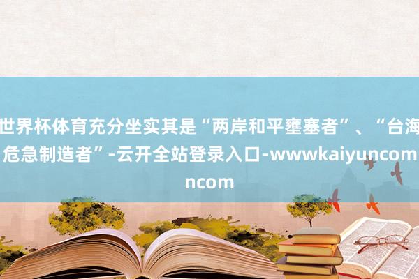 世界杯体育充分坐实其是“两岸和平壅塞者”、“台海危急制造者”-云开全站登录入口-wwwkaiyuncom