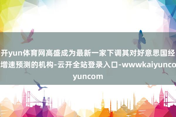 开yun体育网高盛成为最新一家下调其对好意思国经济增速预测的机构-云开全站登录入口-wwwkaiyuncom