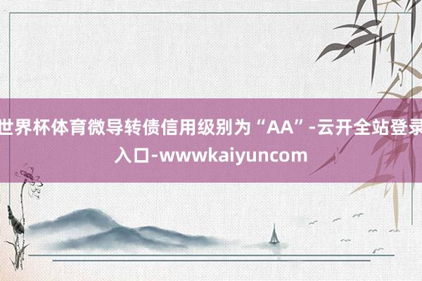 世界杯体育微导转债信用级别为“AA”-云开全站登录入口-wwwkaiyuncom